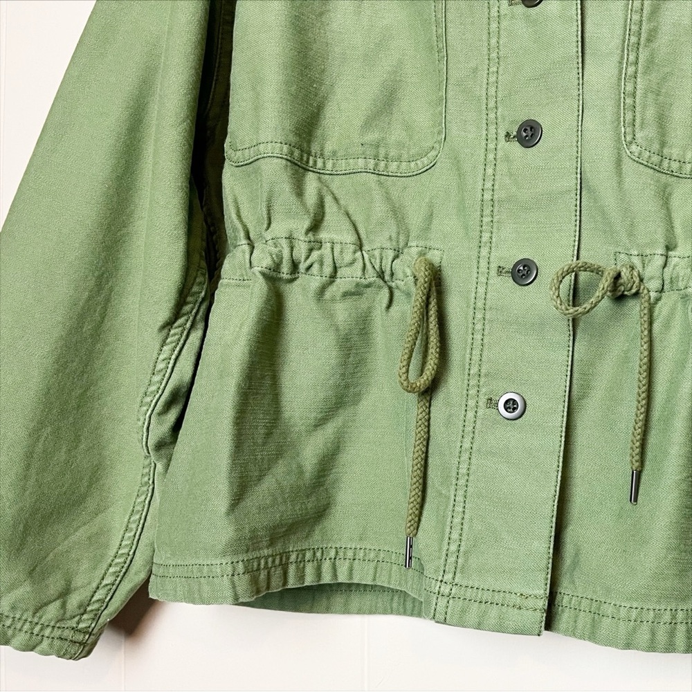 Madewell Claremont‎ Drawstring Jacket Medium green utility button lightweight - Picture 5 of 13
